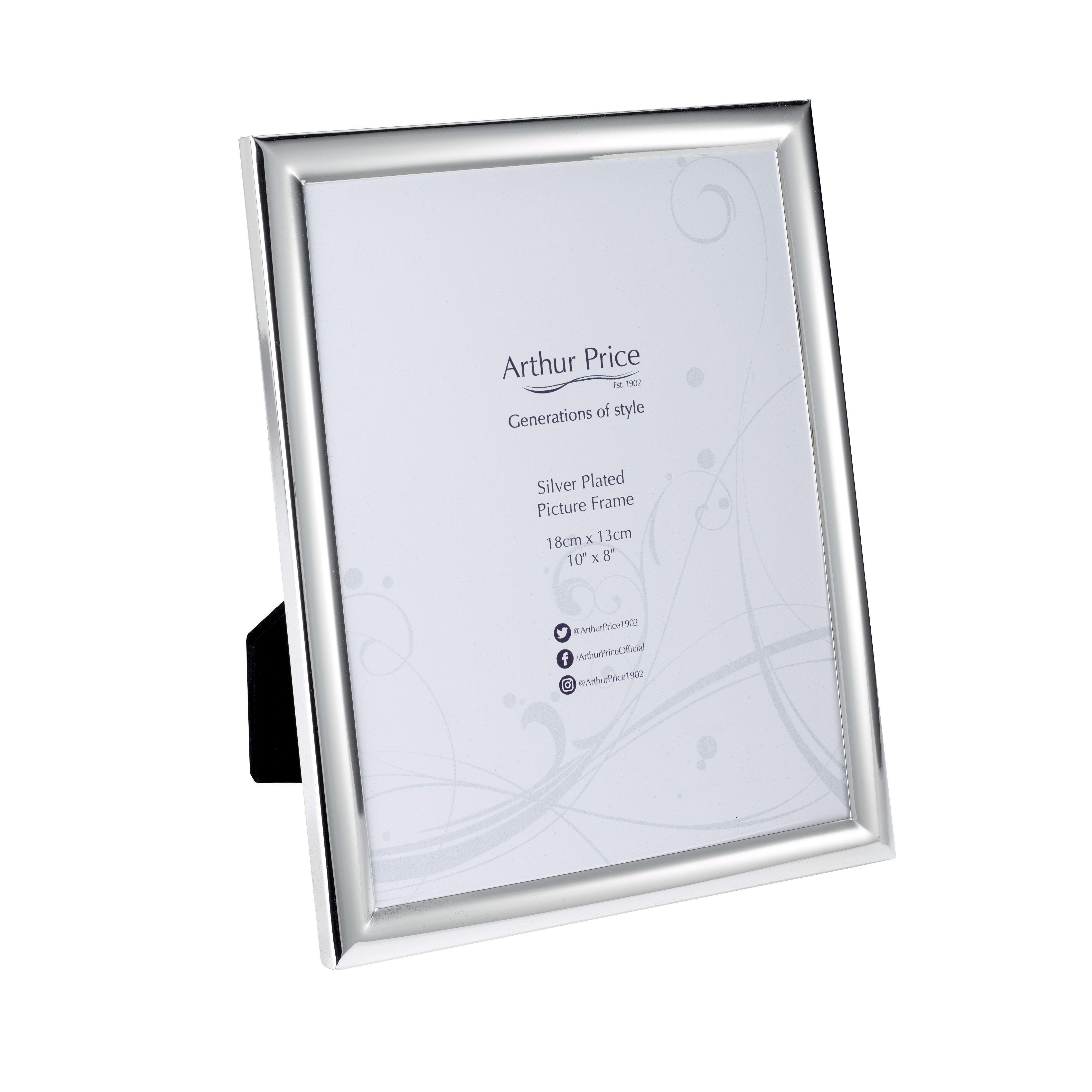 'Plain' Silver Plated Photo Frame 10 x 8 Inch with 9 x 7 Inch Aperture Size