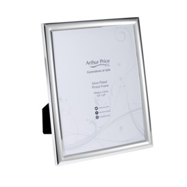 'Plain' Silver Plated Photo Frame 10 x 8 Inch with 9 x 7 Inch Aperture Size