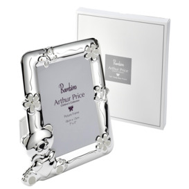 Bambino 'Teddy Bear' Silver Plated Photo Frame Holds 7 x 5 Inch Photo Luxury Children's Gift - thumbnail 2