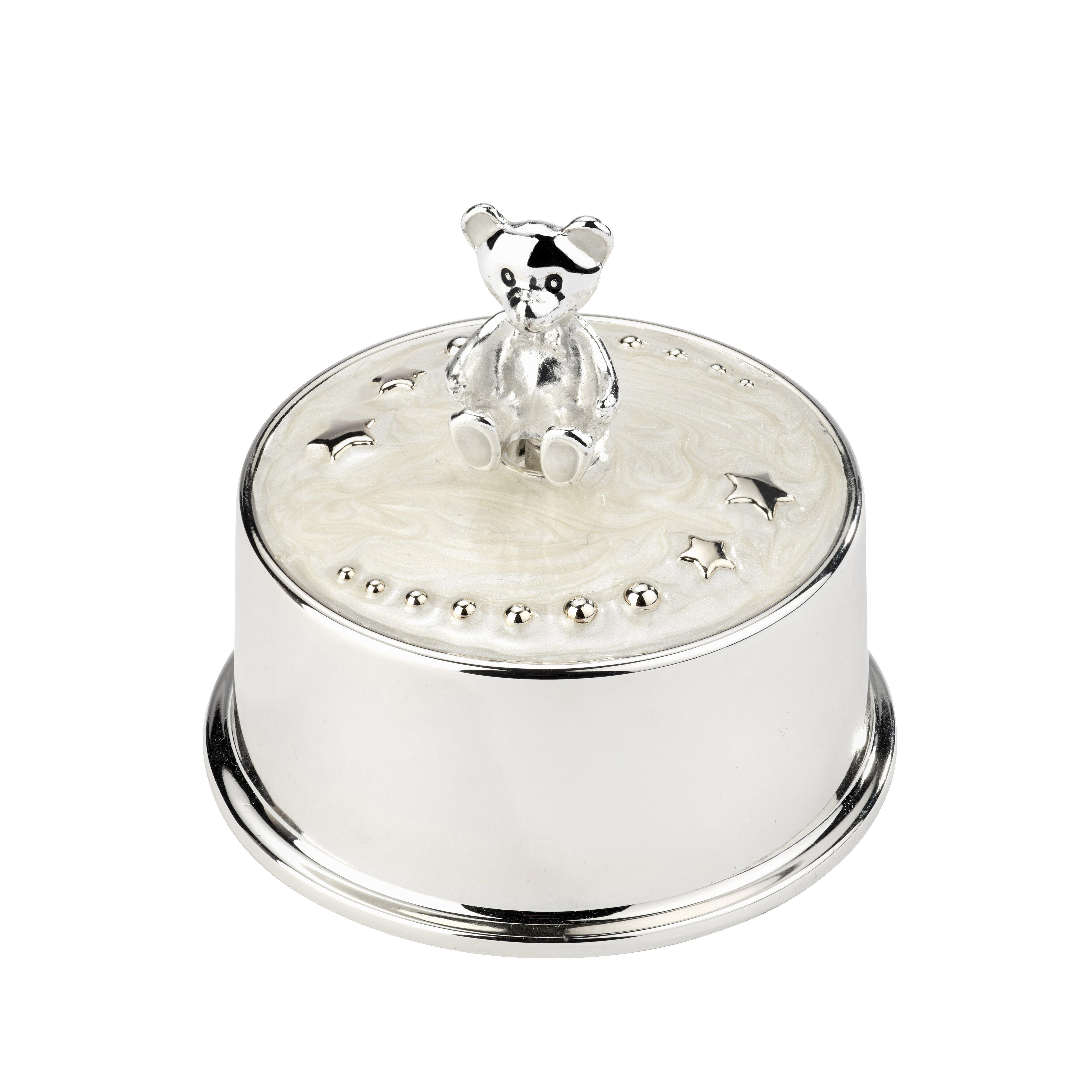 Bambino 'Teddy Bear' Silver Plated Music Box Luxury Children's Gift - image 1