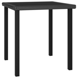 Garden Dining Table Black 70x70x73 cm Poly Rattan - thumbnail 1