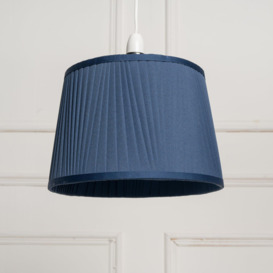 "14"" Shantung Pleat Light Shade Ceiling Table Lampshade Navy"