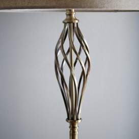 Compton Antique Brass Floor Lamp and Lamp Shade - thumbnail 3