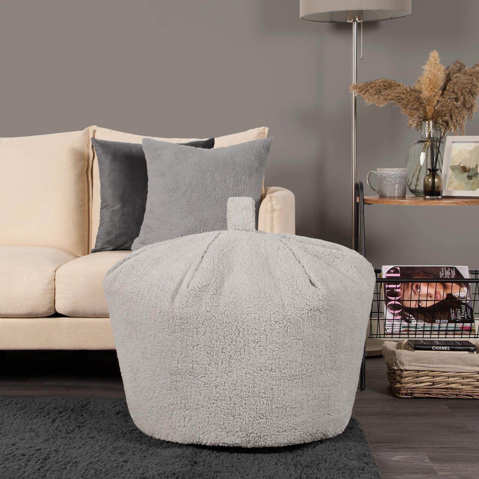 Teddy Fleece Bean Bag Chair Seat Footstool
