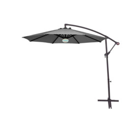 3m Outdoor Cantilever Banana Garden Parasol with Bluetooth Speaker and LED Lights - thumbnail 3