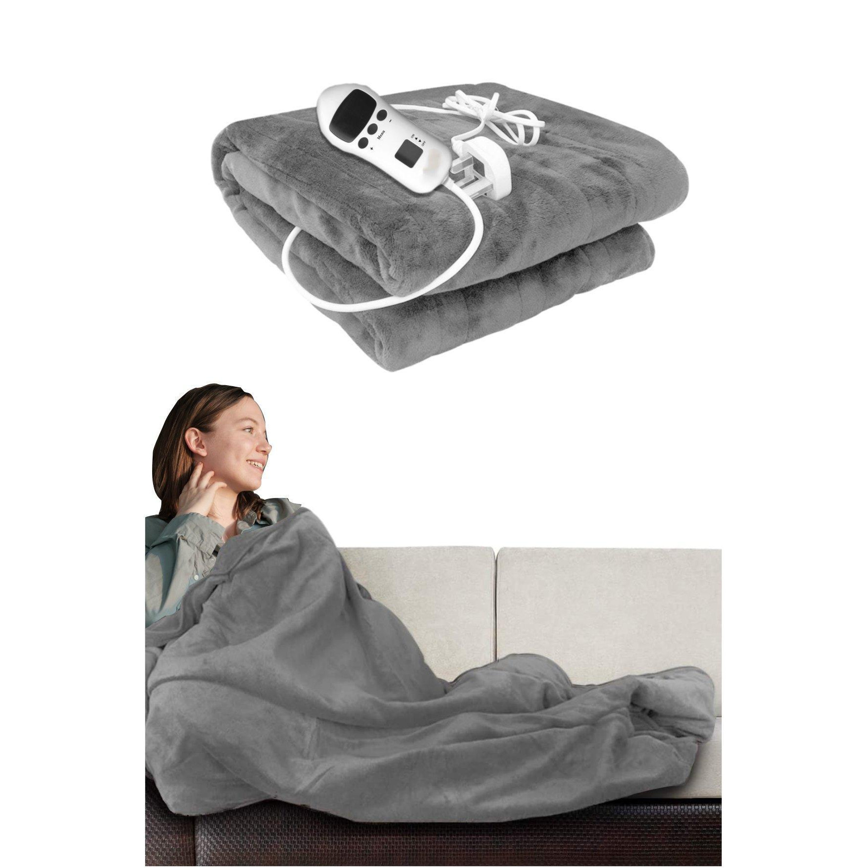 Cosy Heated Over Throw Fleece Blanket With Adjustable Control - image 1