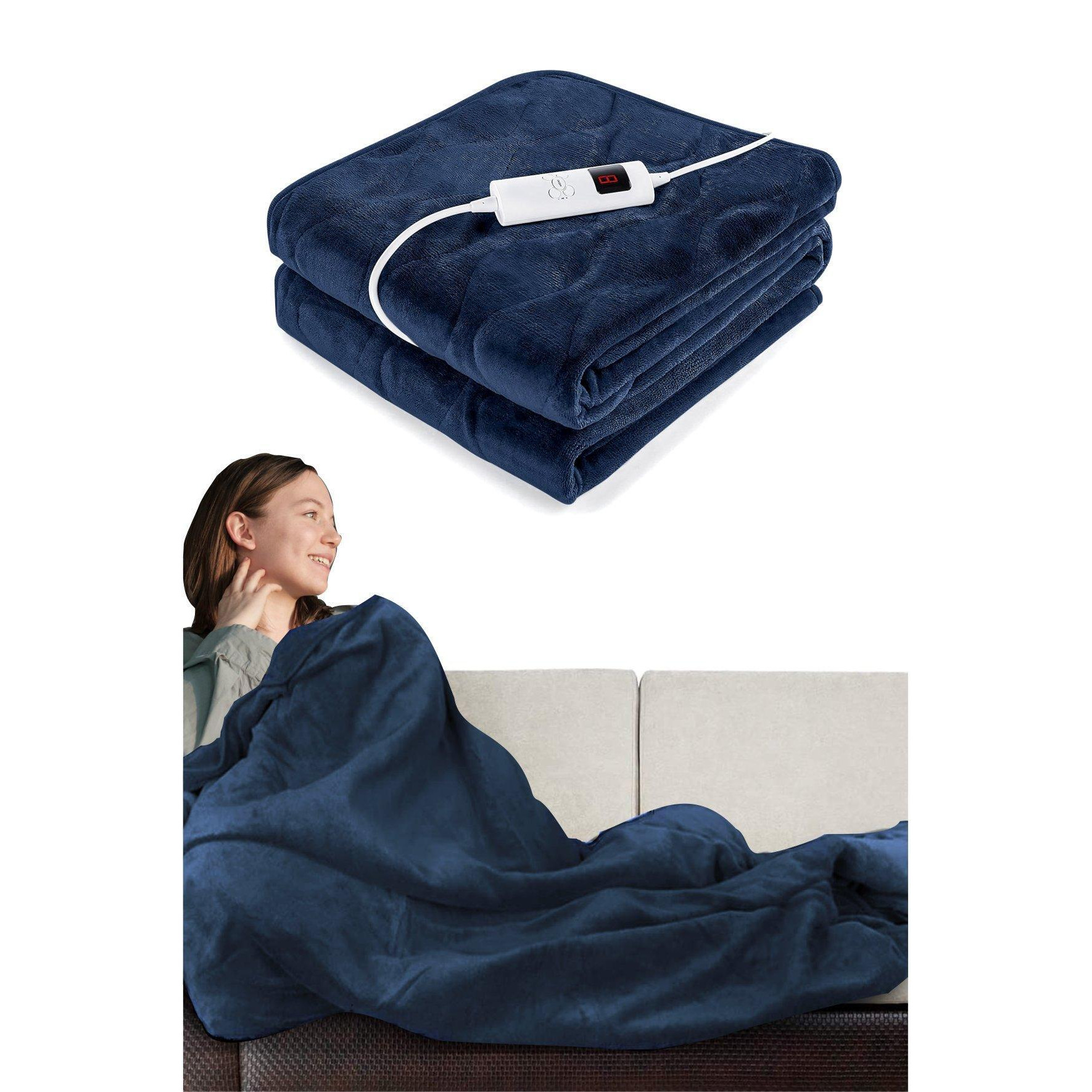 Cosy Heated Over Throw Fleece Blanket With Adjustable Control - image 1