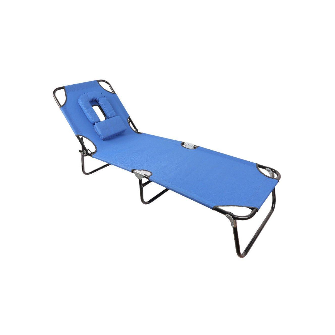 Garden sun lounger with Padded Headrest and Face Hole - image 1