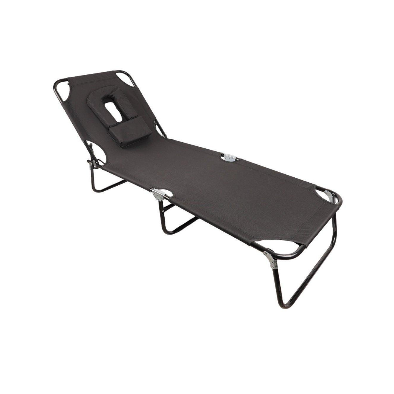Garden sun lounger with Padded Headrest and Face Hole - image 1
