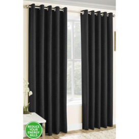 Pair of Eyelet Thermal Noise reducing Dim Out Curtains