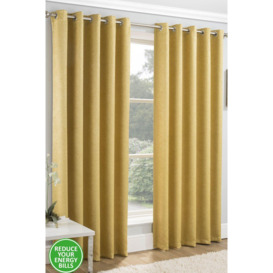 Pair of Eyelet Thermal Noise reducing Dim Out Curtains - thumbnail 1