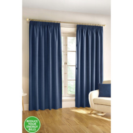 Harvard 100% Blackout, Thermal, Linen Look Tape Top Pair of Curtains