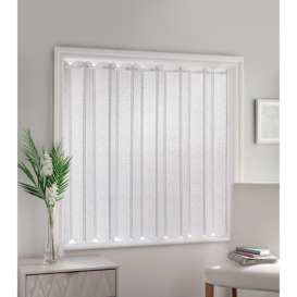 White Plain Textured Voile Louvre Vertical Pleated Window Blind Panel - thumbnail 2
