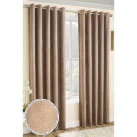 'Vogue' Latte Eyelet Thermal Noise Reducing Dim Out Curtains Pair