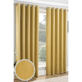 'Vogue' Ochre Eyelet Thermal Noise Reducing Dim Out Curtains Pair