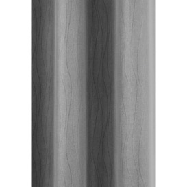 Goodwood - Thermal, Energy Saving, Dimout Eyelet Pair of Curtains with Wave Pattern - thumbnail 3