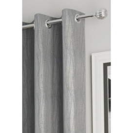 Goodwood - Thermal, Energy Saving, Dimout Eyelet Pair of Curtains with Wave Pattern - thumbnail 2