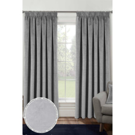 Velvet, Supersoft, 100% Blackout, Thermal Pair of Curtains with Tape Top