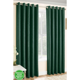 Pair of Eyelet Thermal Noise reducing Dim Out Curtains - thumbnail 1