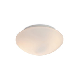 Vento 2 Light Flush Round Bathroom Ceiling Light Opal Glass IP44 E27