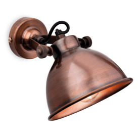 Mantis 1 Light Indoor Dome Wall Light Antique Copper E14