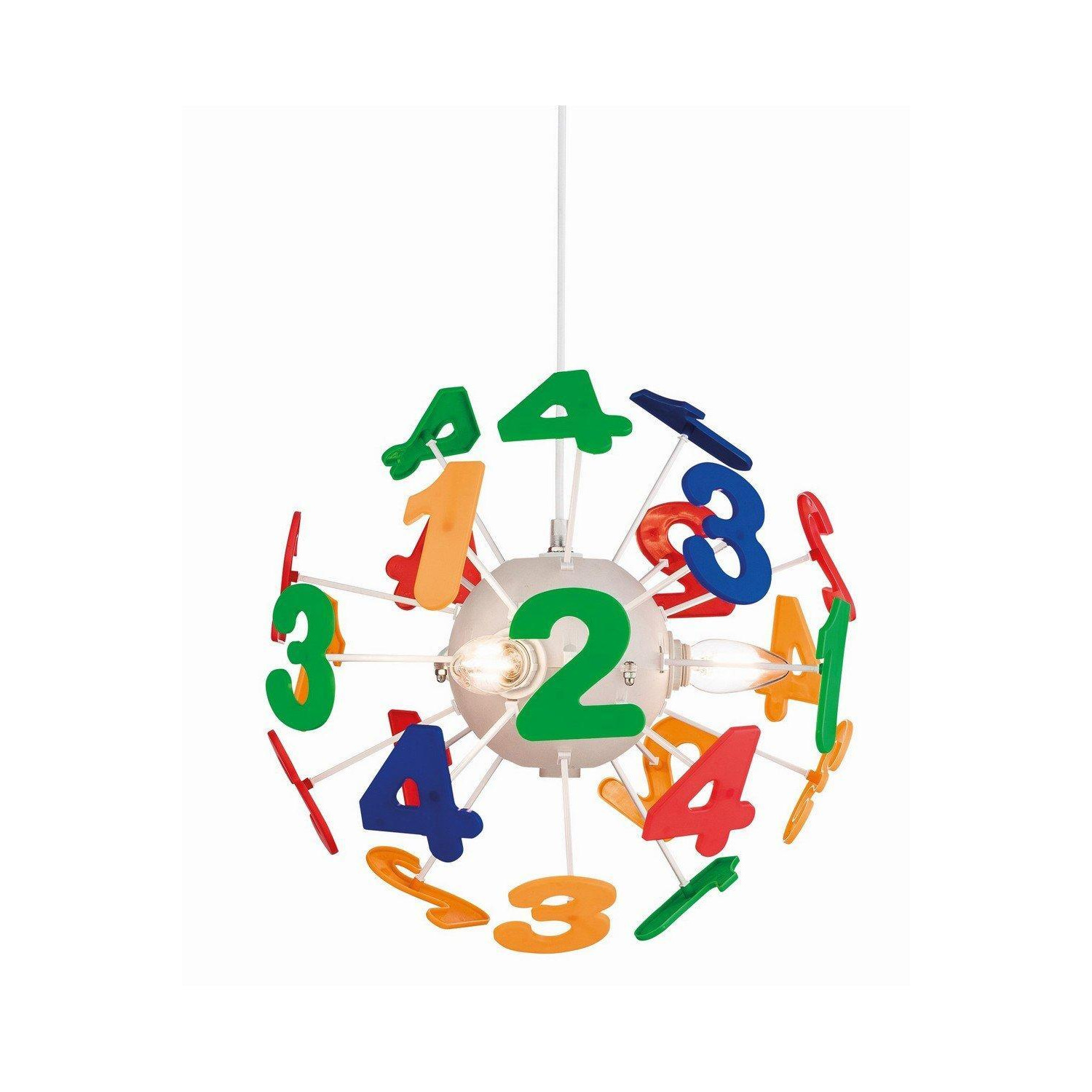 Numbers 4 Light Children Ceiling Pendant Multicolour E14 - image 1