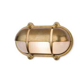 Nautic Outdoor Brass Bulkheads Wall Light Oval Brass IP64 E27