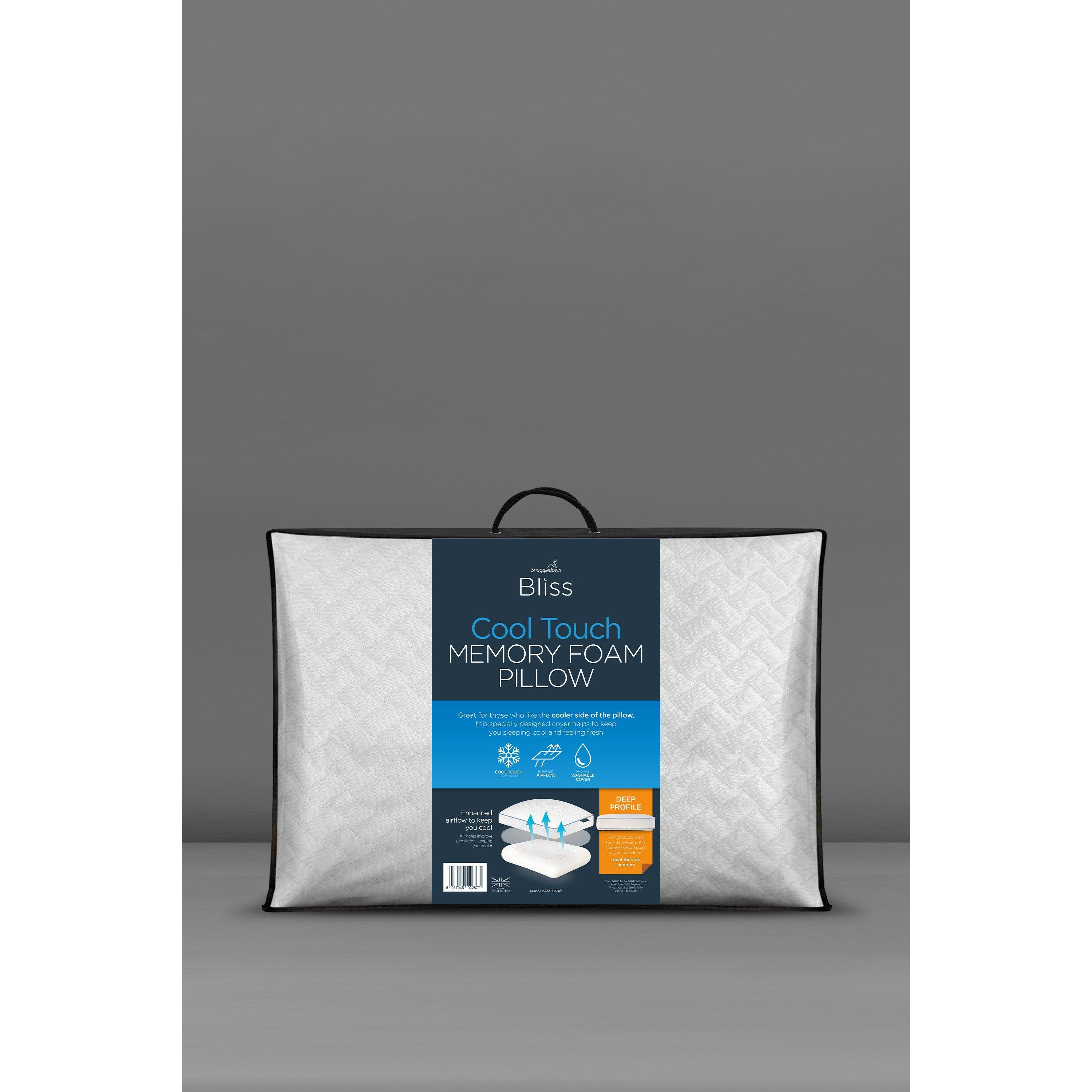Single Bliss Cool Touch Memory Foam Deep Filled Side Sleeper Pillow - image 1
