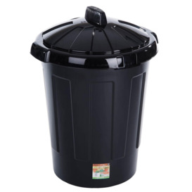 Dustbin 80L Heavy Duty Black Kitchen Waste Paper Rubbish Plastic Home Large