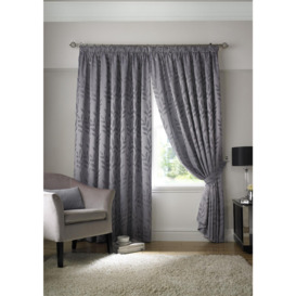 Tivoli Leaf Lined Pencil Pleat Top Eyelet Curtains