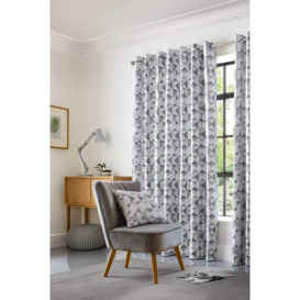 Skandi Geometric Jacquard Fully Lined Eyelet Curtains