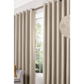 Diamond Blackout Eyelet Curtains Thermal Lined Ready Made Curtains - thumbnail 1