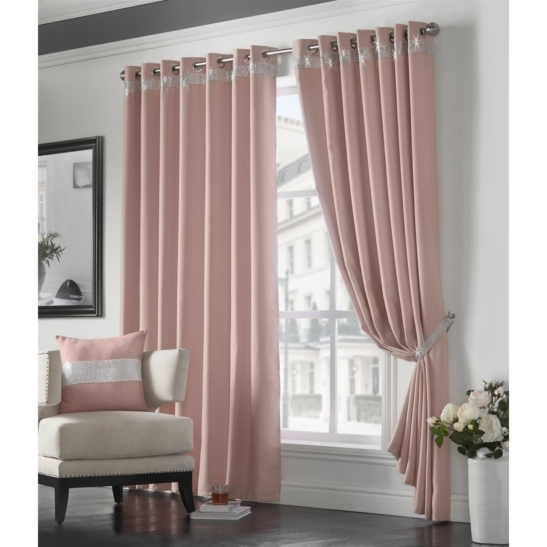 Palace Diamante Ring Top Blackout Curtains - image 1