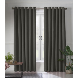 Linen Look Ring Top Blackout Curtains