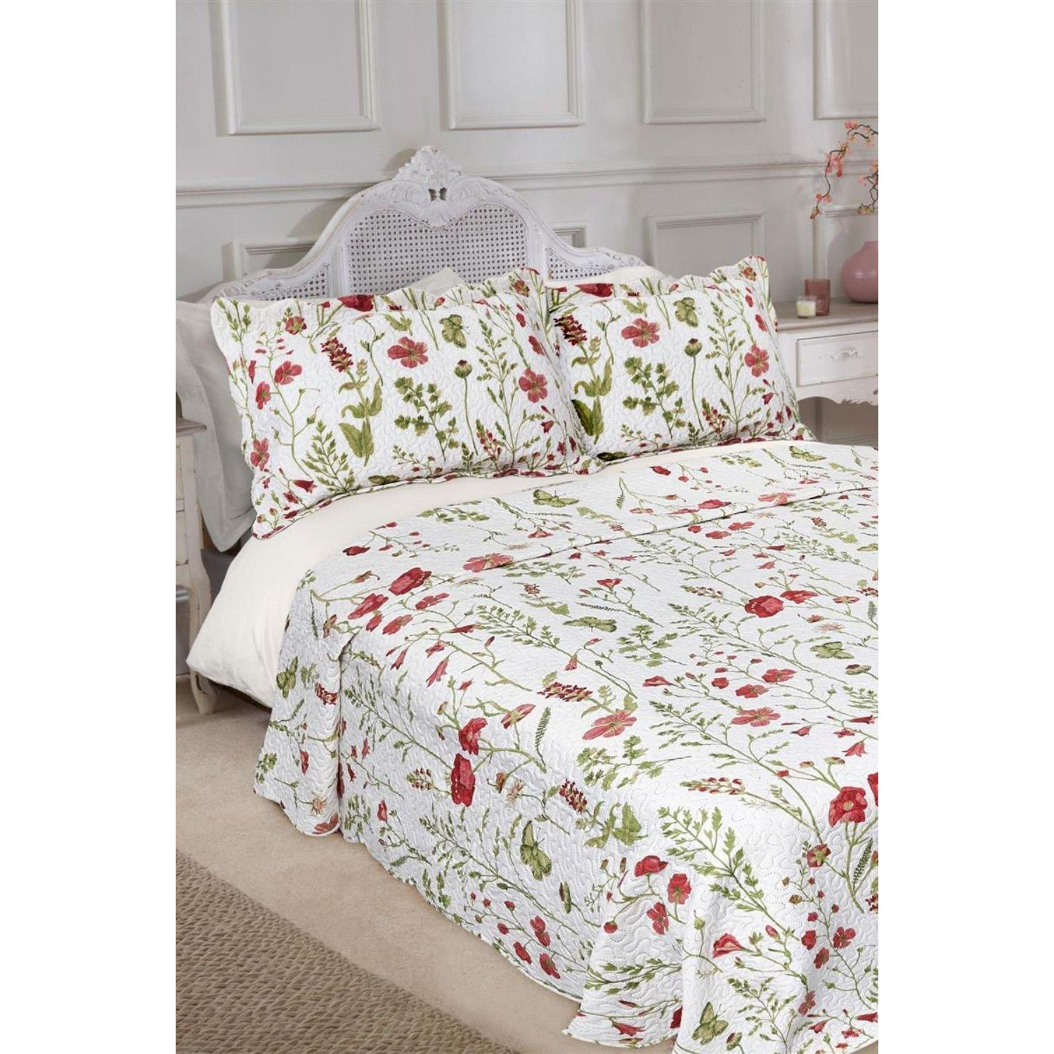Poppies Meadow Floral Bedspread Bedding Sets - image 1