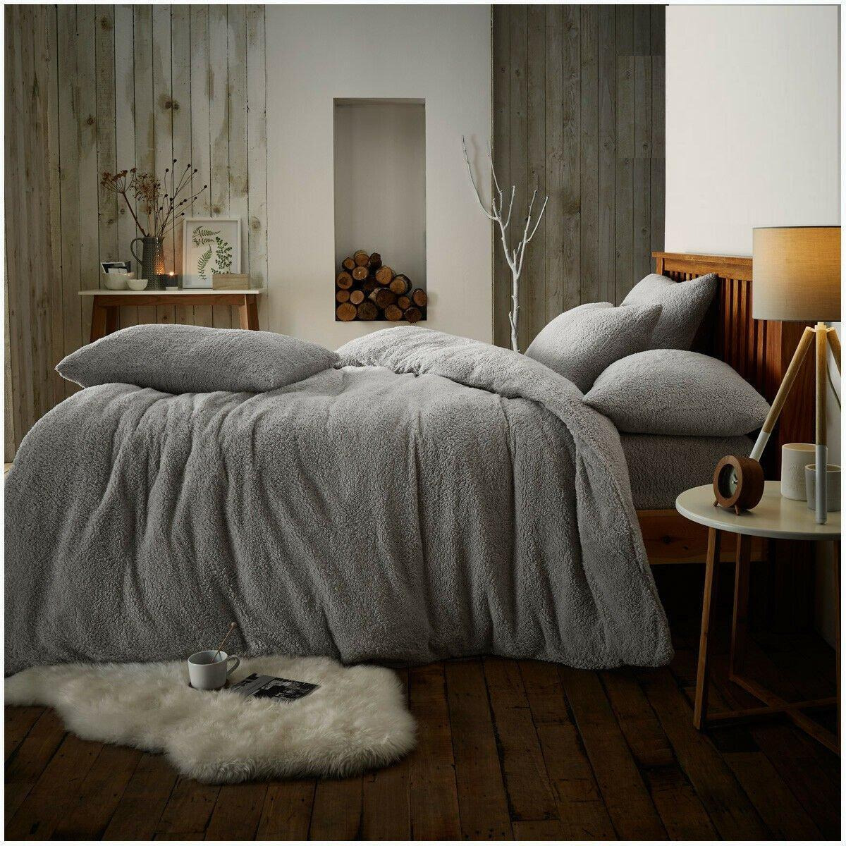 Teddy Bear Fluffy Soft Fleece Duvet Cover Set With Pillowcases - image 1