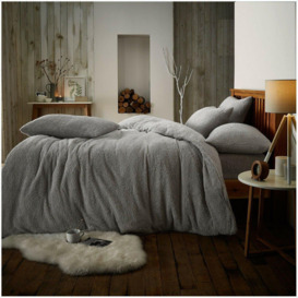 Teddy Bear Fluffy Soft Fleece Duvet Cover Set With Pillowcases - thumbnail 1