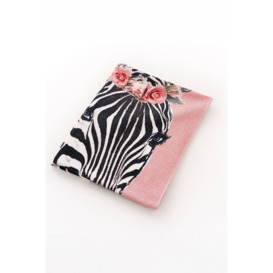 Zebra Printed Velour 75x150cm Cotton Beach Towel - thumbnail 2