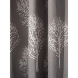 'Woodland Trees' Motif 100% Cotton Ready to Hang Eyelet Curtains - thumbnail 3