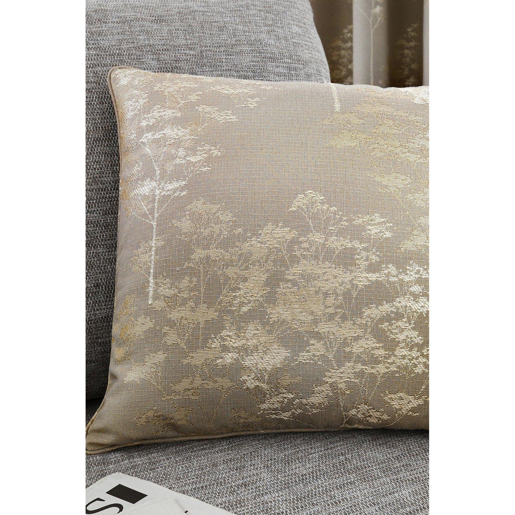 'Elmwood' Premium Metallic Jacquard Tree Design Filled Cushion - image 1