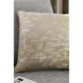 'Elmwood' Premium Metallic Jacquard Tree Design Filled Cushion - thumbnail 1
