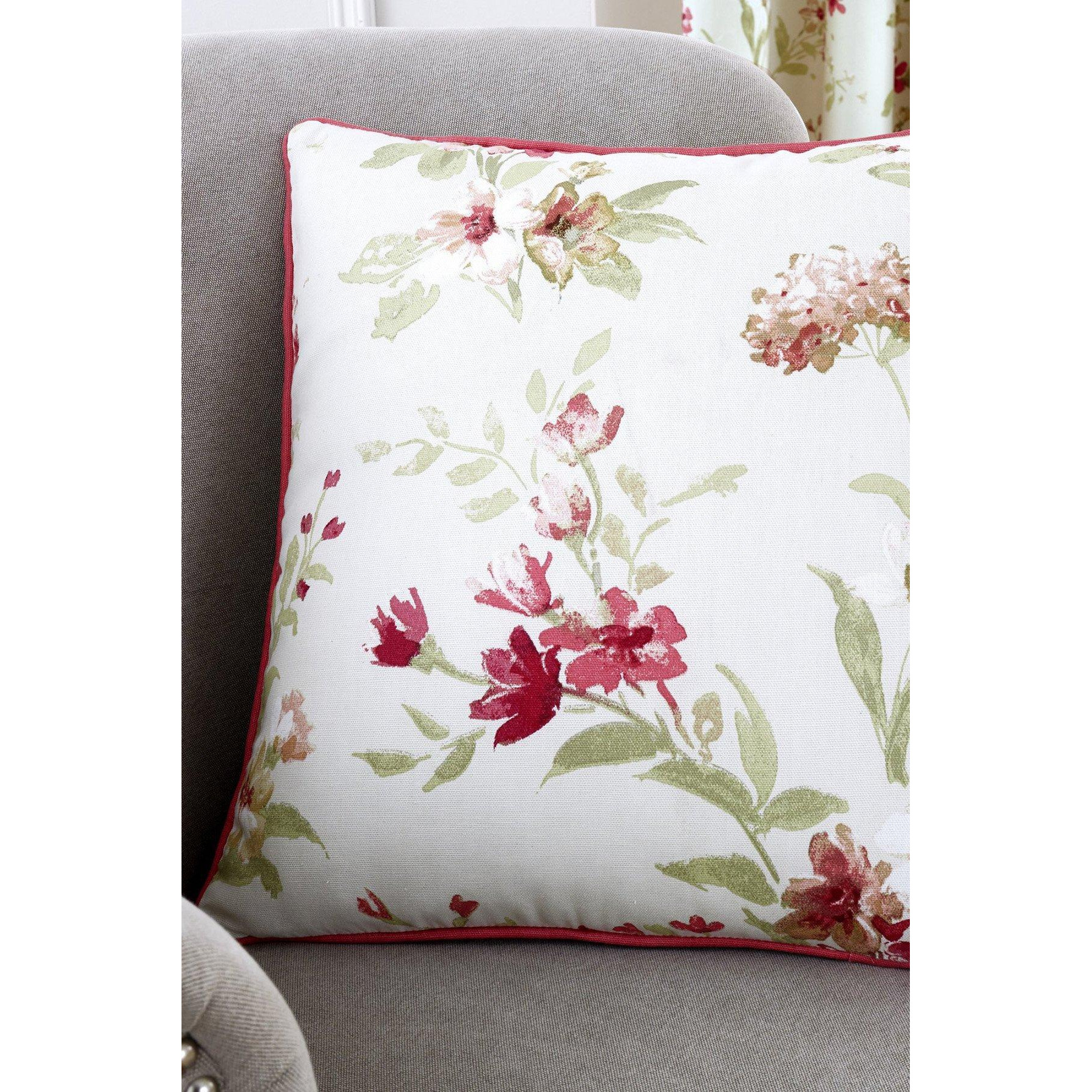 'Jeannie' Classic Floral Trail Print Filled Cushion 100% Cotton - image 1