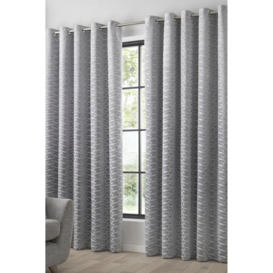 'Kendal' Textured Weave Pair of Eyelet Curtains