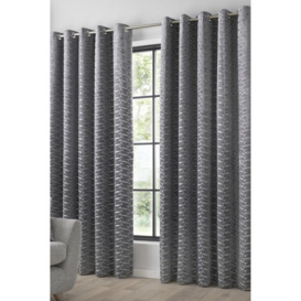 'Kendal' Textured Weave Pair of Eyelet Curtains