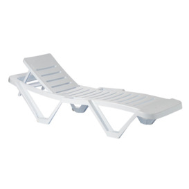 Master 5 Position Sun Loungers - White - Pack of 4