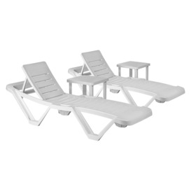 4 Piece Master Sun Loungers & Side Tables Set - thumbnail 1