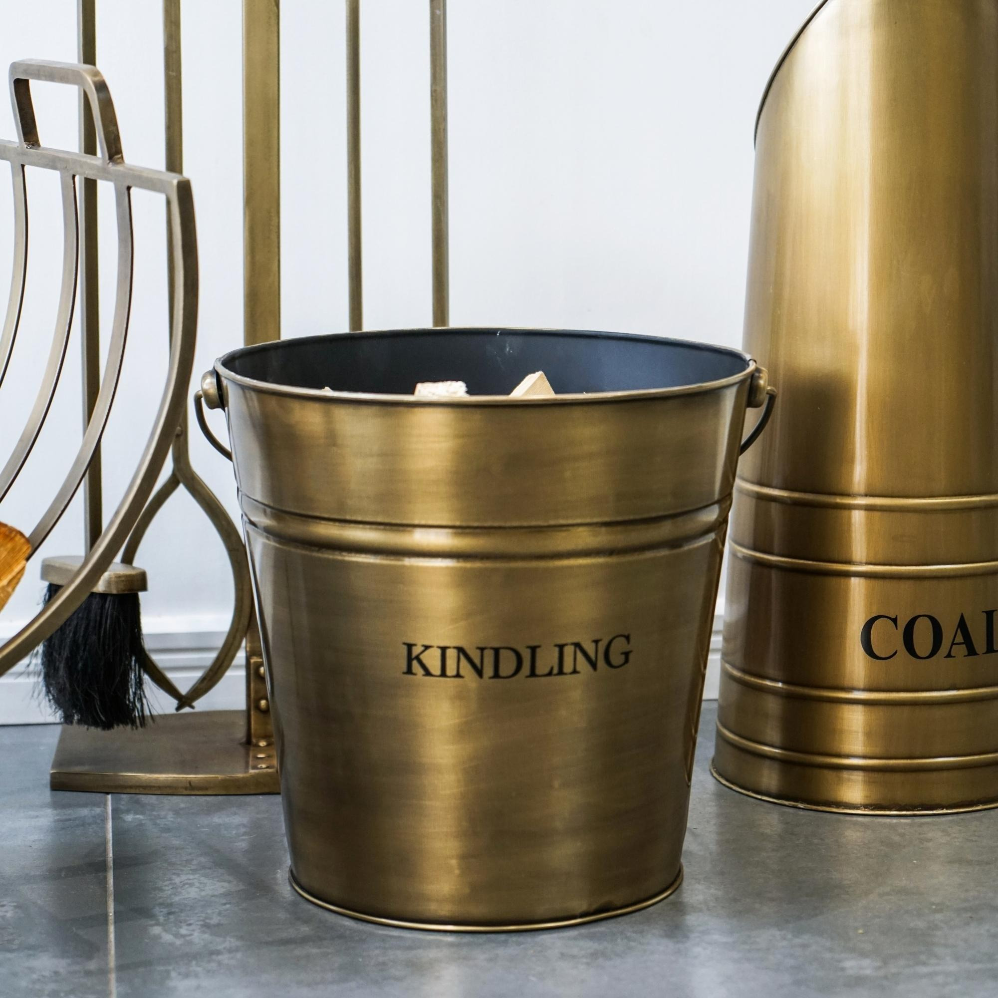 Brass Kindling Bucket H30.5Cm W30.5Cm - image 1