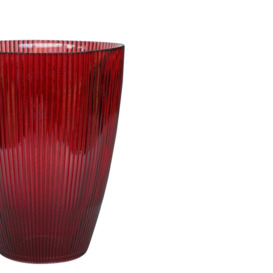 Burgundy Ribbed Tall Vase H24.5Cm W18Cm - thumbnail 2