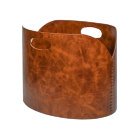 Tan Faux Leather Log Bucket H30cm W40cm - thumbnail 2