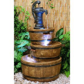 Hand Barrel Water Feature Bowl Fountain 3 Tier Cascade Garden 92cm